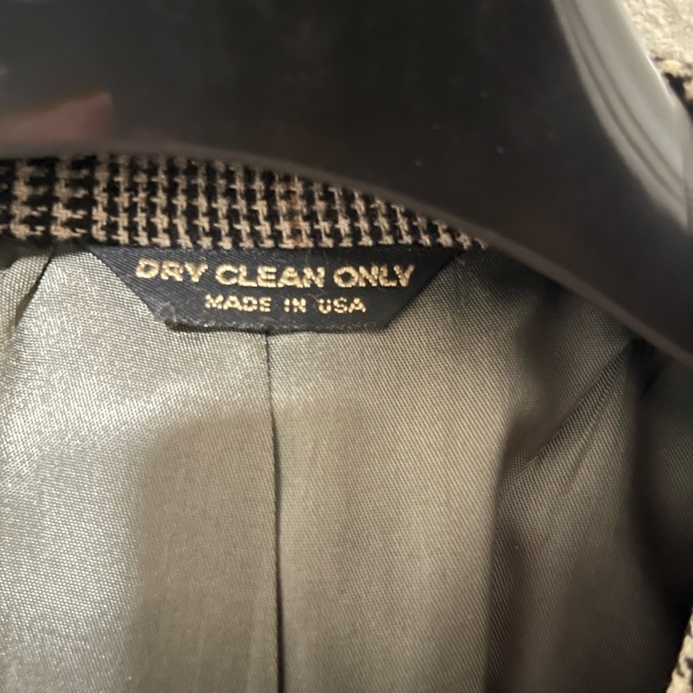 Saks Fifth Avenue Camel Hair Gray Checkered Men's Blazer - Picture 7 of 7
